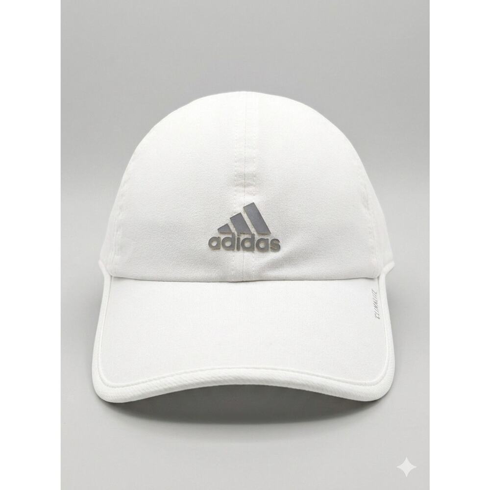Adidas Climalite White Performance Running Hat Adjustable Strapback Cap Adult